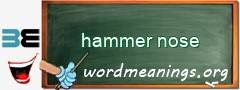 WordMeaning blackboard for hammer nose